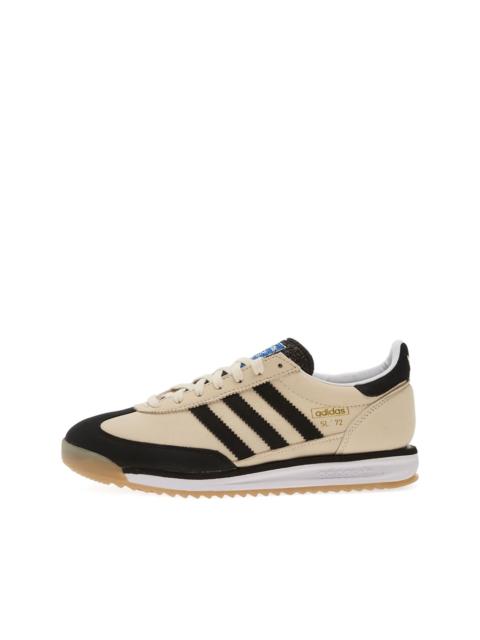 adidas three-stripe leather trainers