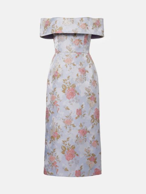 markarian Gloria floral lamé brocade corset dress