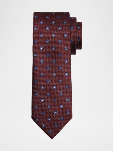 ZEGNA Men's Geometric Jacquard Silk Tie
