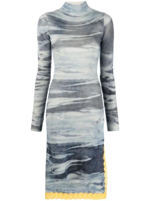 Diesel tie-dye ribbed-knit dress