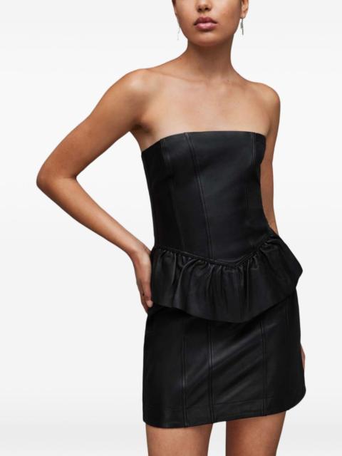 ALLSAINTS Cassie ruffled-trim strapless mini dress