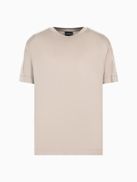 EMPORIO ARMANI ASV Lyocell-blend jersey T-shirt with embossed logo tape