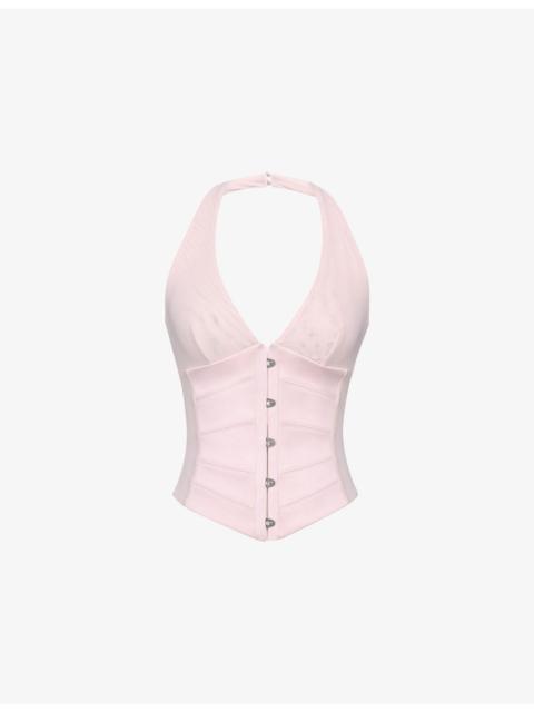 House of CB Lia Halterneck Woven Corset Top