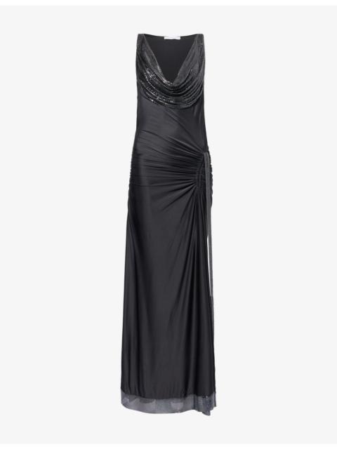 rabanne Robe Chainmail Jersey Maxi Dress