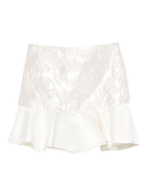GANNI cloqué ruffled mini skirt