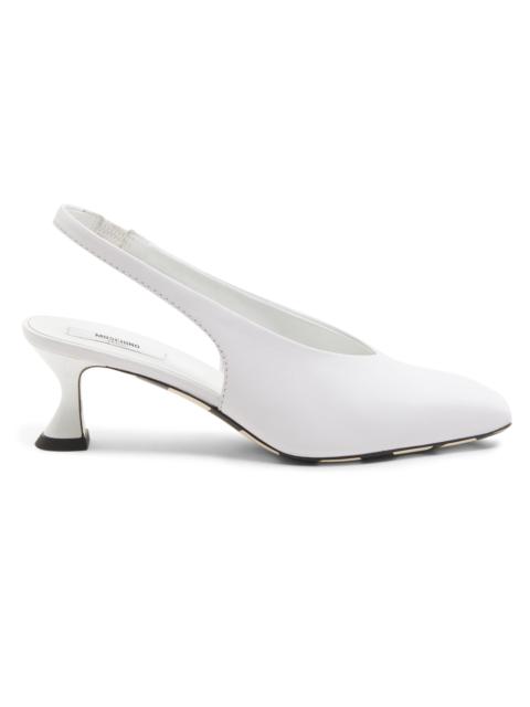 Moschino Women's Carla 55MM Leather Slingback Pumps - White