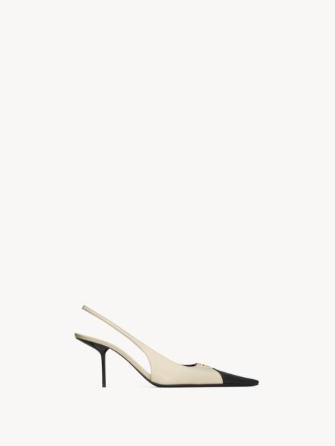 SAINT LAURENT BABYLONE BRETEUIL SLINGBACK PUMPS IN SMOOTH LEATHER