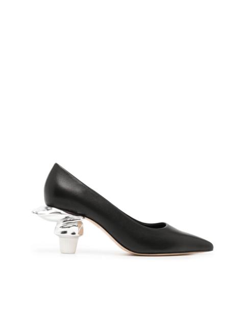 Maison MIHARAYASUHIRO Toothpaste Heel 60mm leather pumps