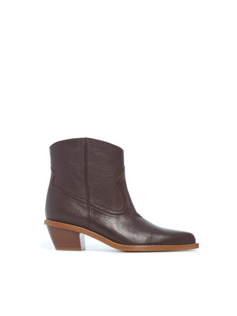 GABRIELA HEARST Leduc Ankle Boot in Chocolate Grained Leather