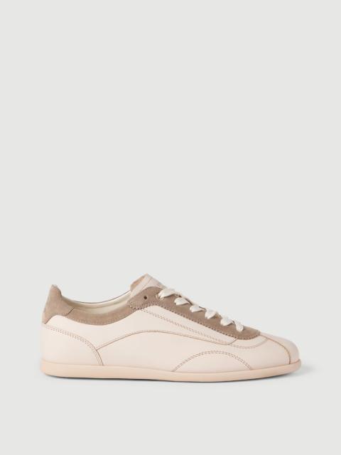 Brunello Cucinelli Calfskin and suede sneakers with slim outsole