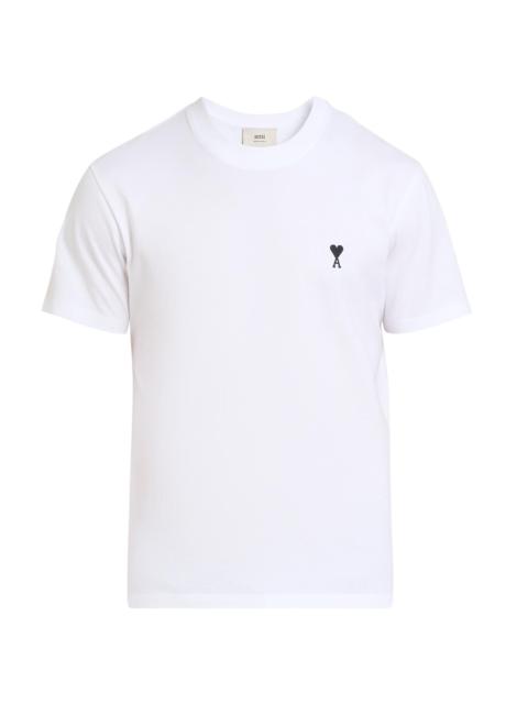 AMI Paris Men's Contrasted Ami de Coeur Cotton T-Shirt - White