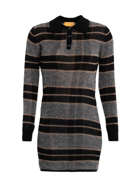 GUEST IN RESIDENCE Women's Plaid Cashmere-Blend Polo Dress - Black Combo