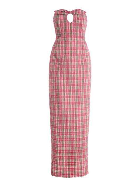 BERNADETTE Exclusive Charlotte Checked Seersucker Midi Dress multi