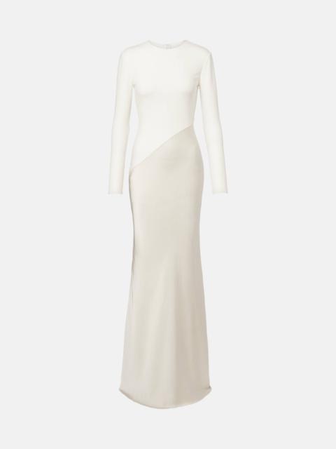 ROLAND MOURET Satin and jersey gown