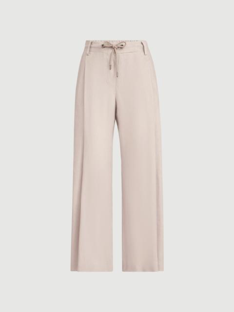 Brunello Cucinelli Linen trousers with drawstring and monili