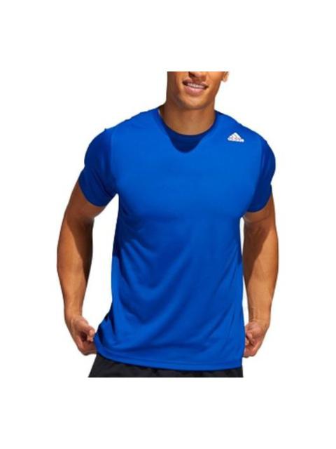 Men's adidas Solid Color Logo Sports Round Neck Short Sleeve Royal Blue T-Shirt GC8345