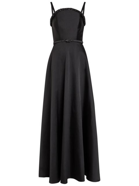 ROLAND MOURET Roland Mouret Curved Crystal-embellished Taffeta Gown