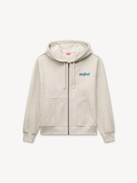 KENZO 'KENZO Jumping Tiger' zip up hoodie in herringbone cotton