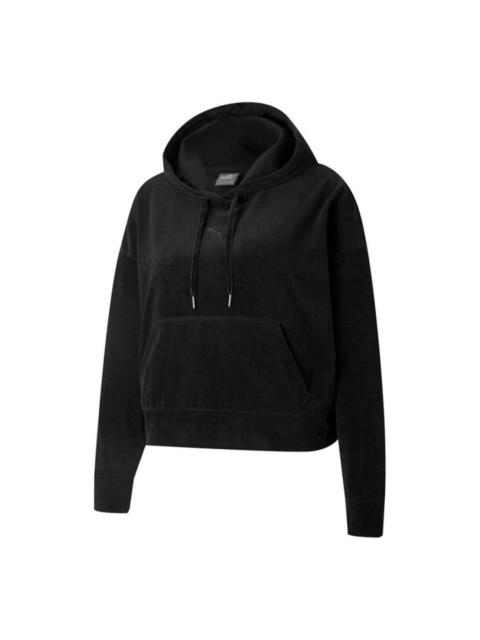 PUMA (WMNS) PUMA Her Velour Hoodie 'Black' 846417-01