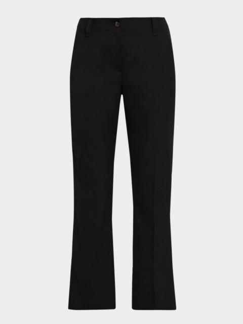 Brunello Cucinelli Wool Gabardine Kickflare Ankle Trousers
