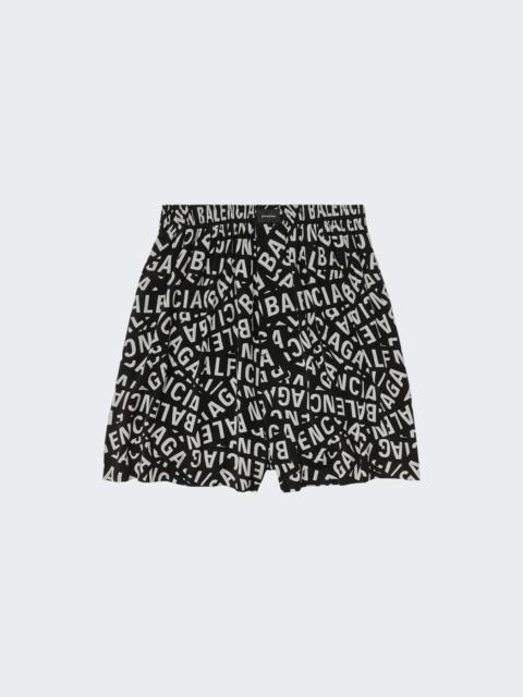 BALENCIAGA Logo Shorts Black And Grey