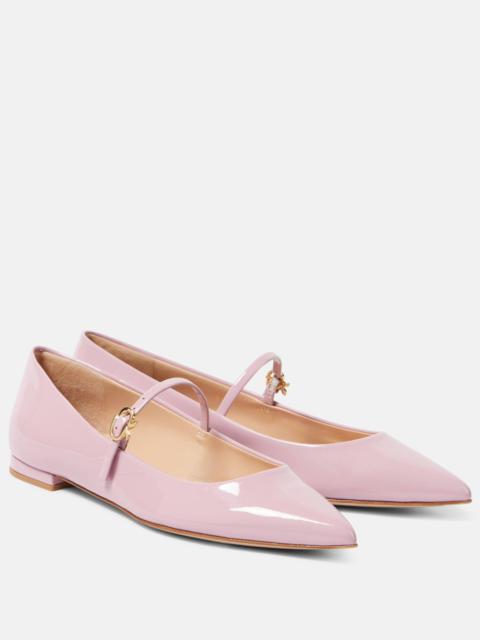 Gianvito Rossi Ribbon Jane 05 patent leather Mary Jane flats