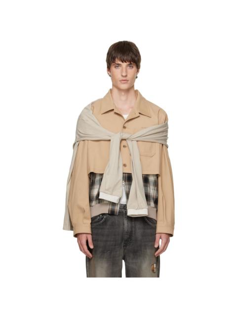 We11done Beige Layered Blouson Jacket