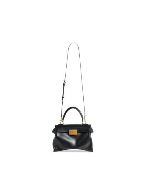 BALENCIAGA Hourglass Avenue logo-engraved tote bag small