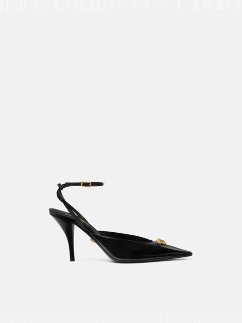 VERSACE La Medusa Leather Slingback Pumps 85 mm