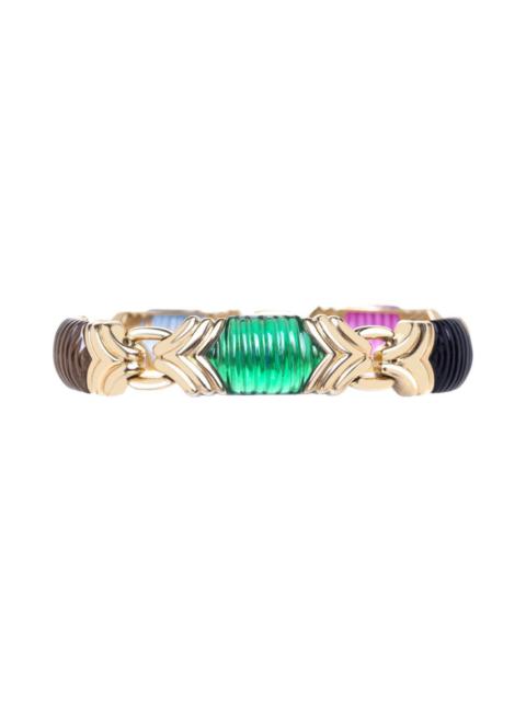 RAINBOW K Onyx Emerald Tourmaline Cleopatra Bangle Bracelet