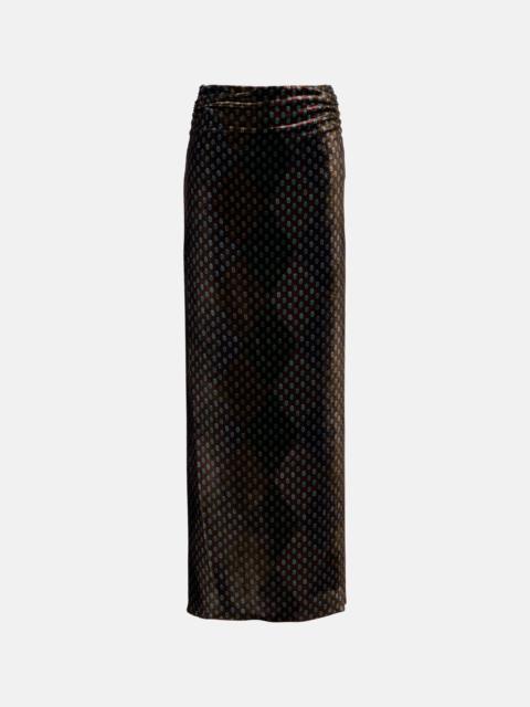 Dries Van Noten Printed satin maxi skirt