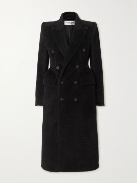 BALENCIAGA Hourglass double-breasted wool-blend twill coat Black
