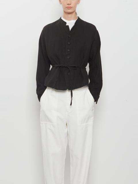 pas de calais Washed Linen Canvas Shirt Jacket