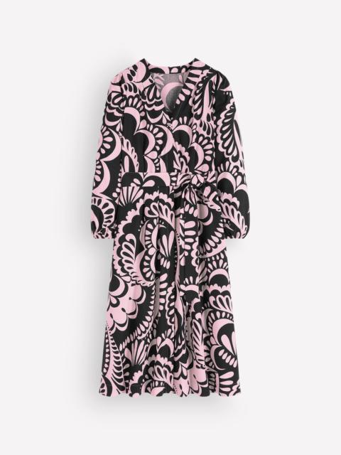 BODEN Nicola Cotton Midi Dress-Black, Flourishing Medley