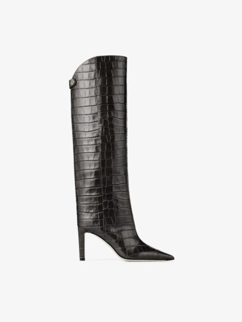 Alizze Knee Boot 85
Black Croc-Embossed Leather Knee-High Boots