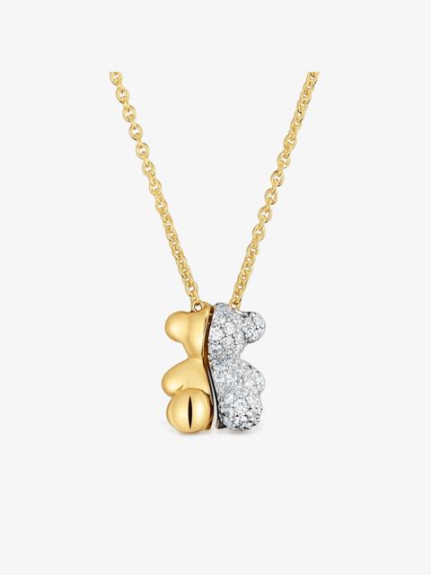 TOUS Short gold and 18K white gold double bear Necklace with diamonds Bold Bear