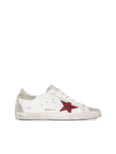 Superstar distressed lace-up trainers