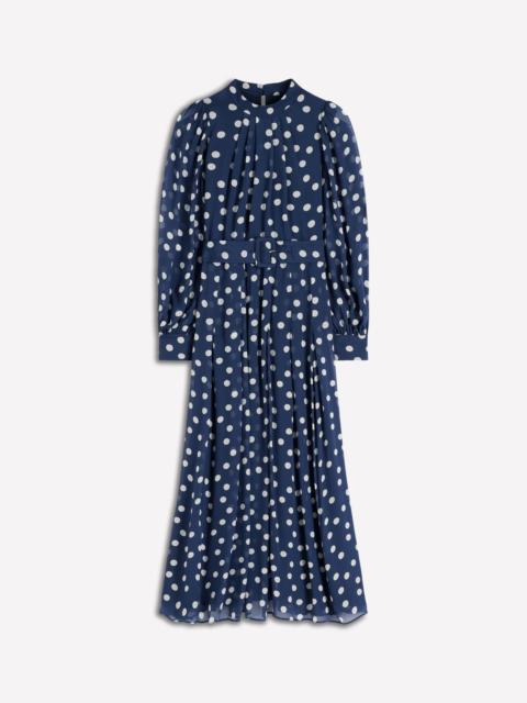 BODEN High Neck Occasion Dress-French Navy, Painted Dot