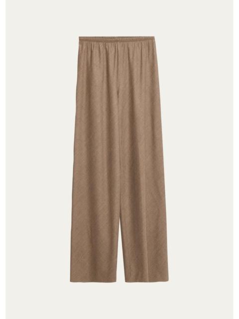 MARIA McMANUS Bias Cut Wide-Leg Wool Pull-On Trousers