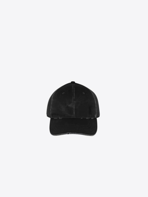 SAINT LAURENT cassandre cap in washed denim