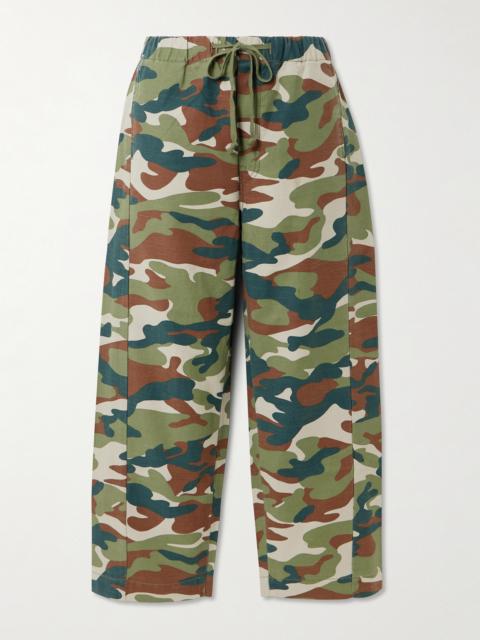 MOTHER The Drawn Half-pipe Ankle Camouflage-print Cotton Wide-leg Pants