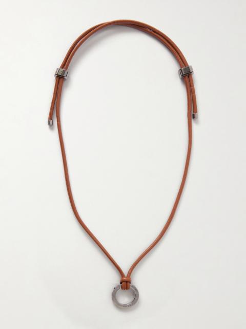 Brunello Cucinelli Leather And Silver-tone Necklace