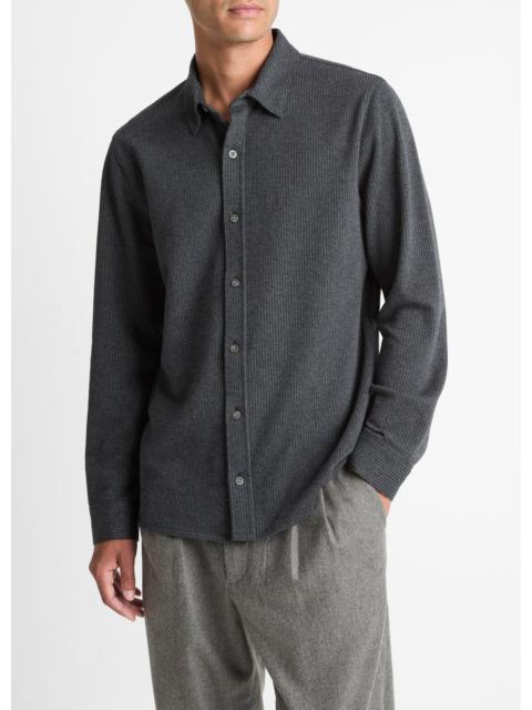 Vince Pinstripe Jacquard Cotton-Blend Button-Front Shirt