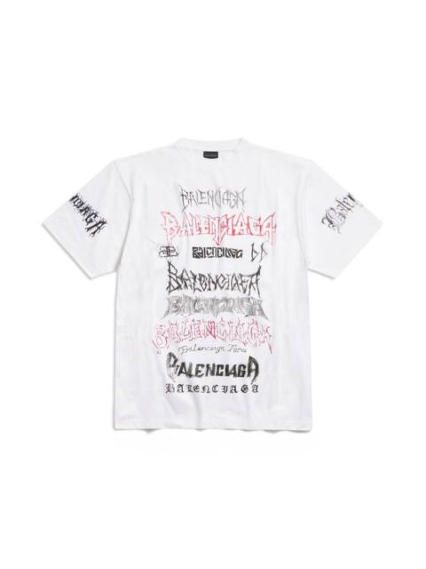 BALENCIAGA Diy Metal T-shirt Large Fit in White/black/red