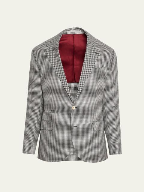 Brunello Cucinelli Men's Wool, Silk and Linen Houndstooth Sport Coat