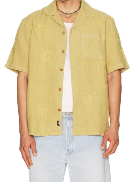 FAHERTY Short Sleeve Embroidered Shirt