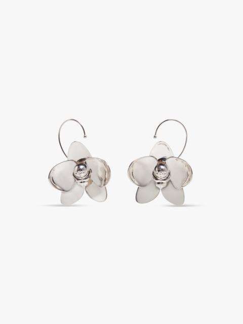 CASABLANCA Silver Orchid Brass Earrings | Casablanca Paris
