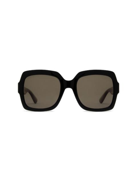 GUCCI Web-stripe square-frame sunglasses