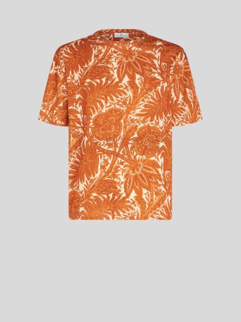 FOLIAGE PRINT JERSEY T-SHIRT