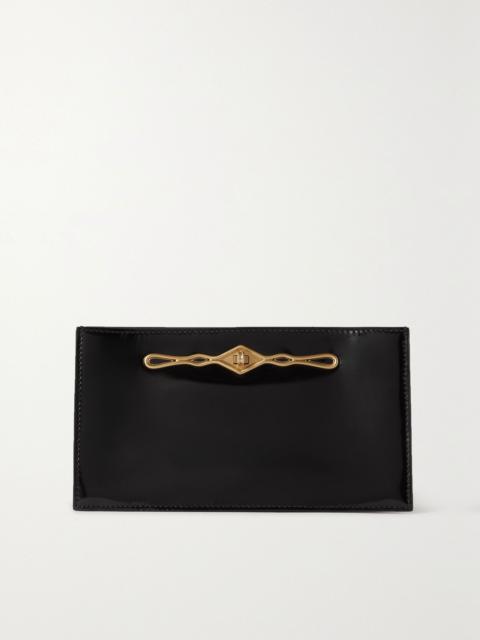 MÉTIER + Fernando Jorge Ease embellished glossed-leather clutch Black